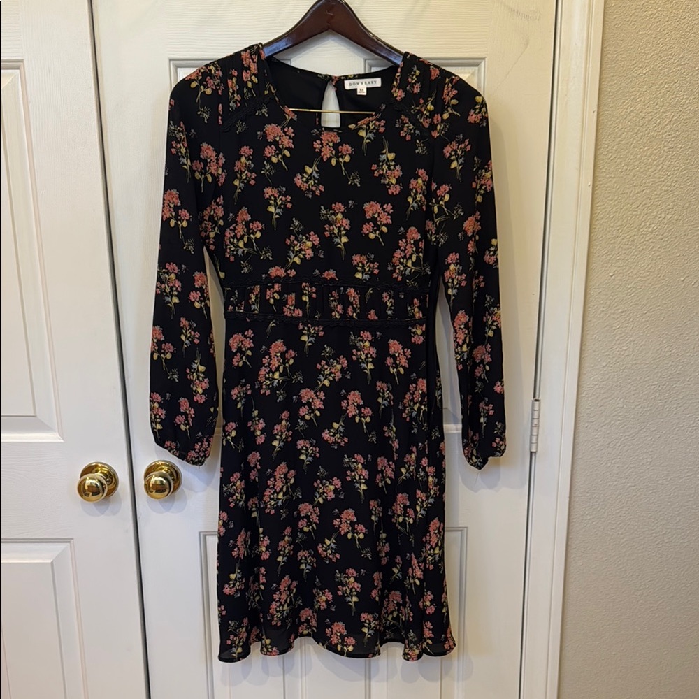 DownEast Pink Sheath Dress with Bishop Sleeves